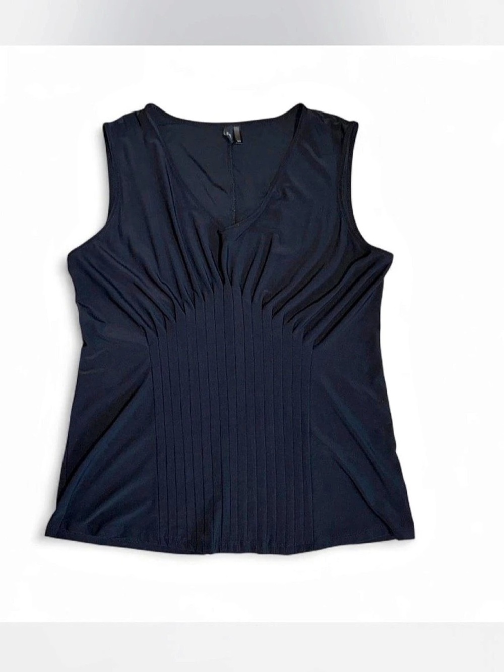 Ravel Pleated Sleeveless Top in Black Size Large